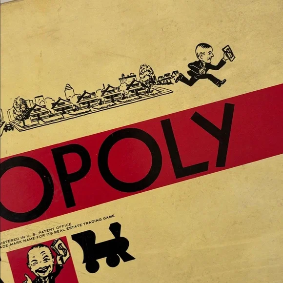 Vintage Monopoly Board Game 1935, 1945 Ephemera Collectible Paper Art Crafts